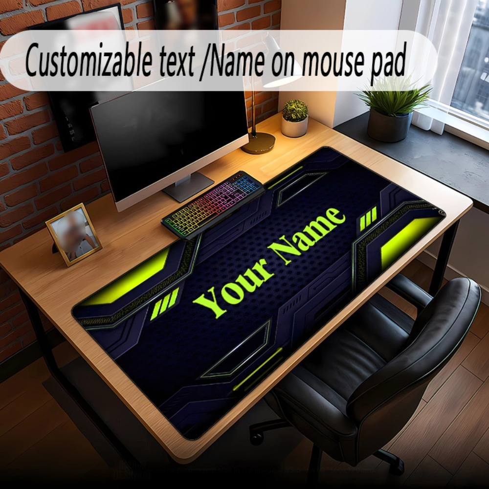 Tech Office Names - Модный коврик для мыши Neon Tech
